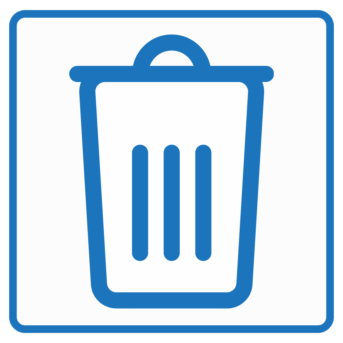 Blue trash can outline