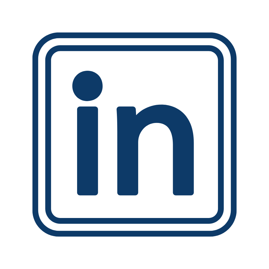 LinkedIn icon in dark blue