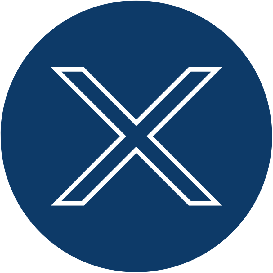 X icon in dark blue