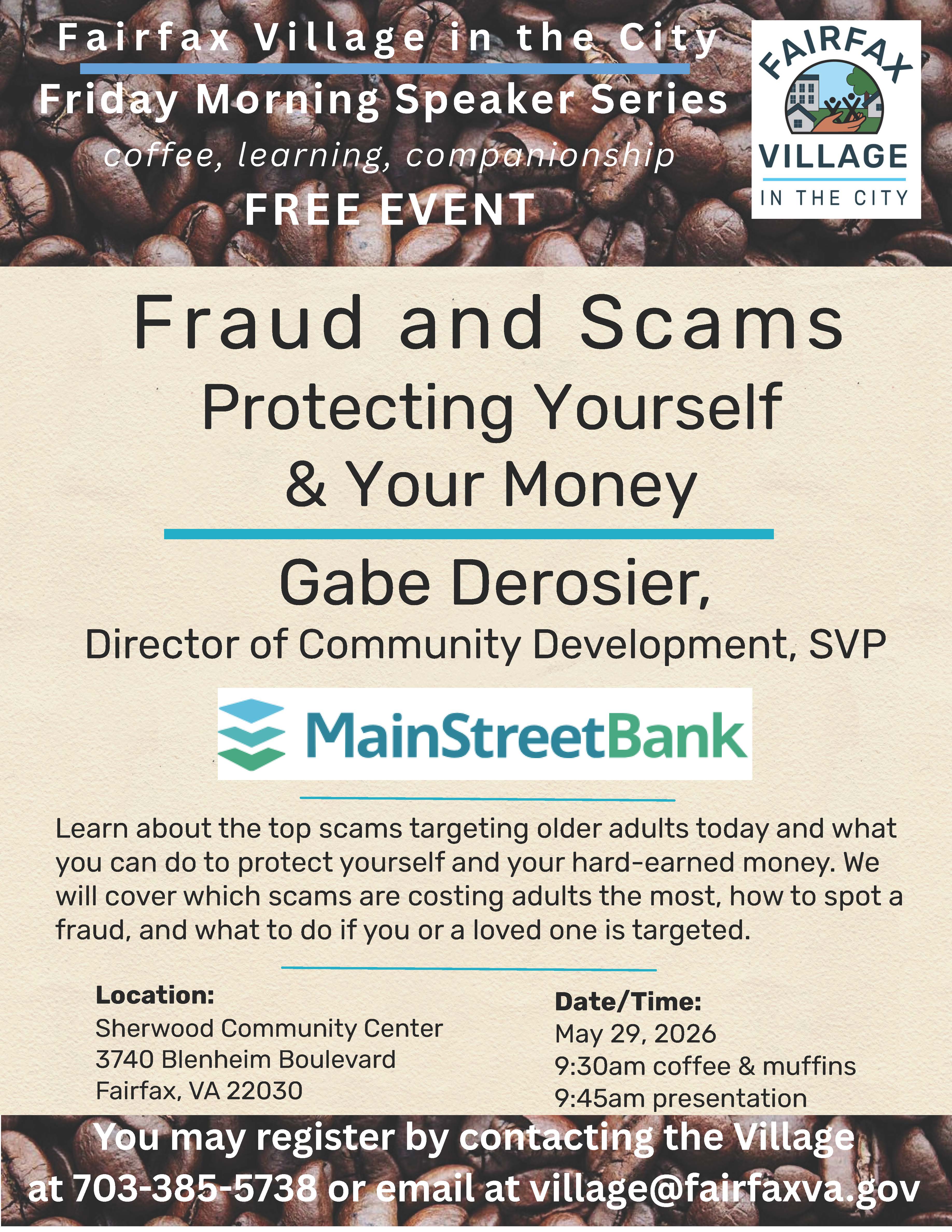 Protecting Yourself & Your Money announcement