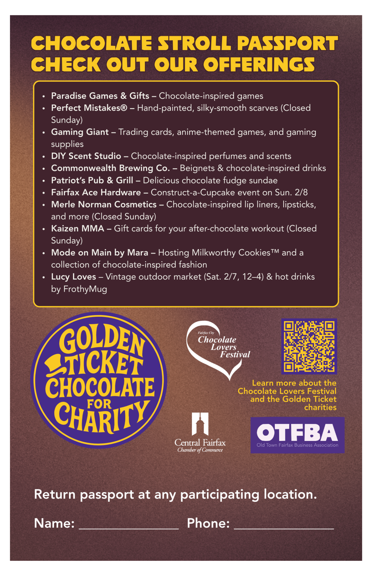 2026 Choc Stroll Passport (Back)