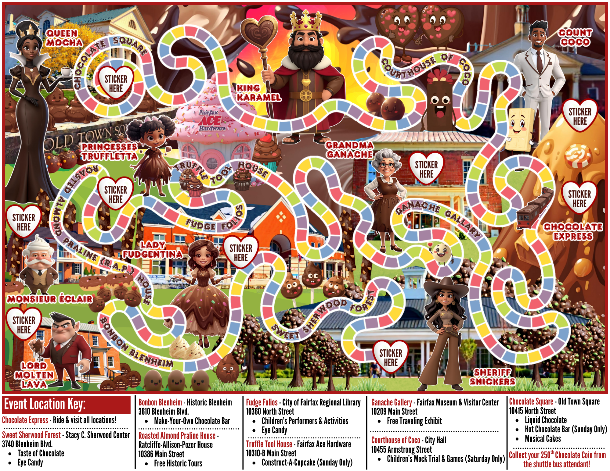 250 Chocolate Coin Challenge Map