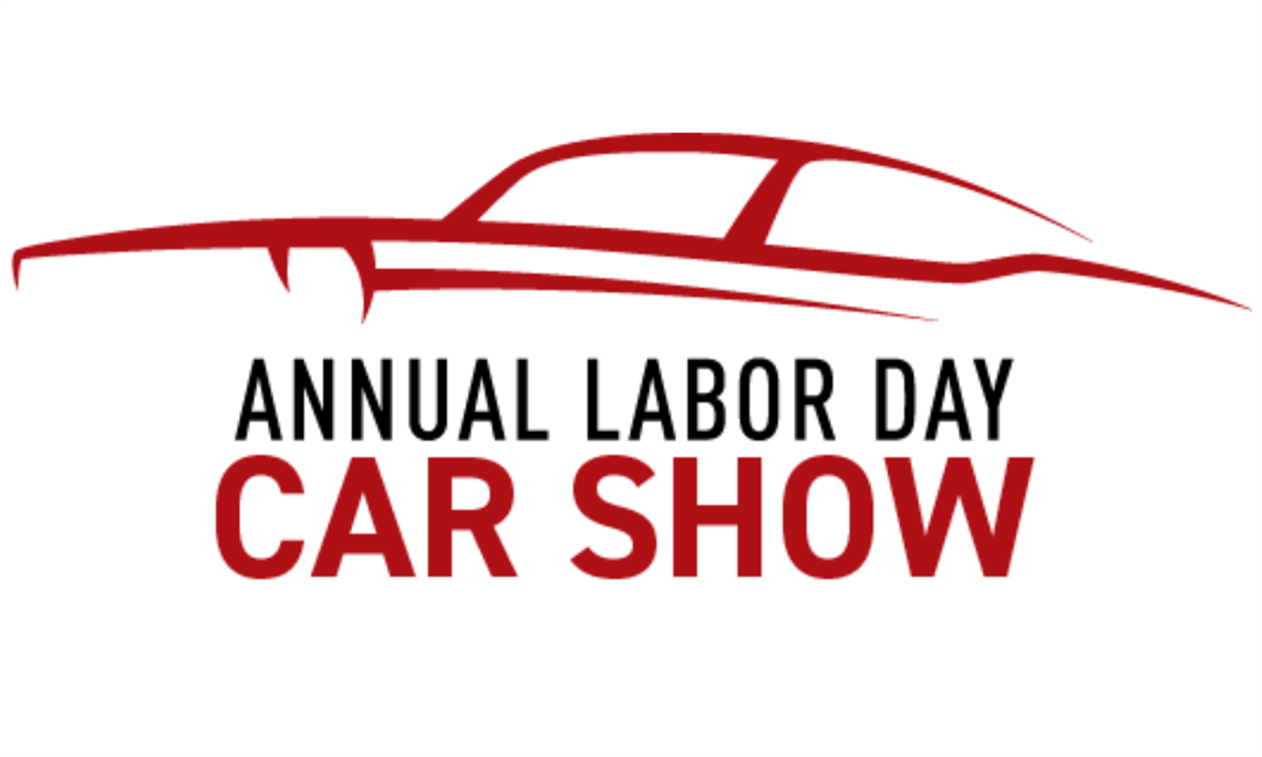 Annual Labor Day Car Show logo with red car silhouette