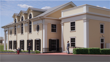 Rendering of proposed design from Main Street