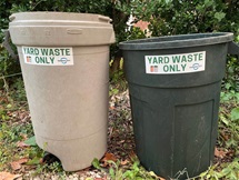 Old Fairfax City Trash Bins with Yard Waste Only Stickers