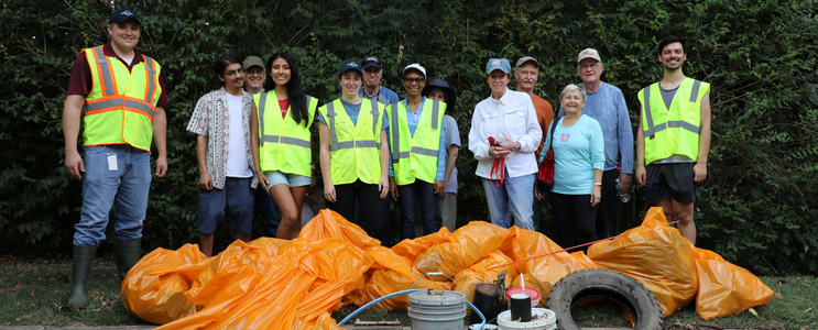 Group of people at community cleanup event