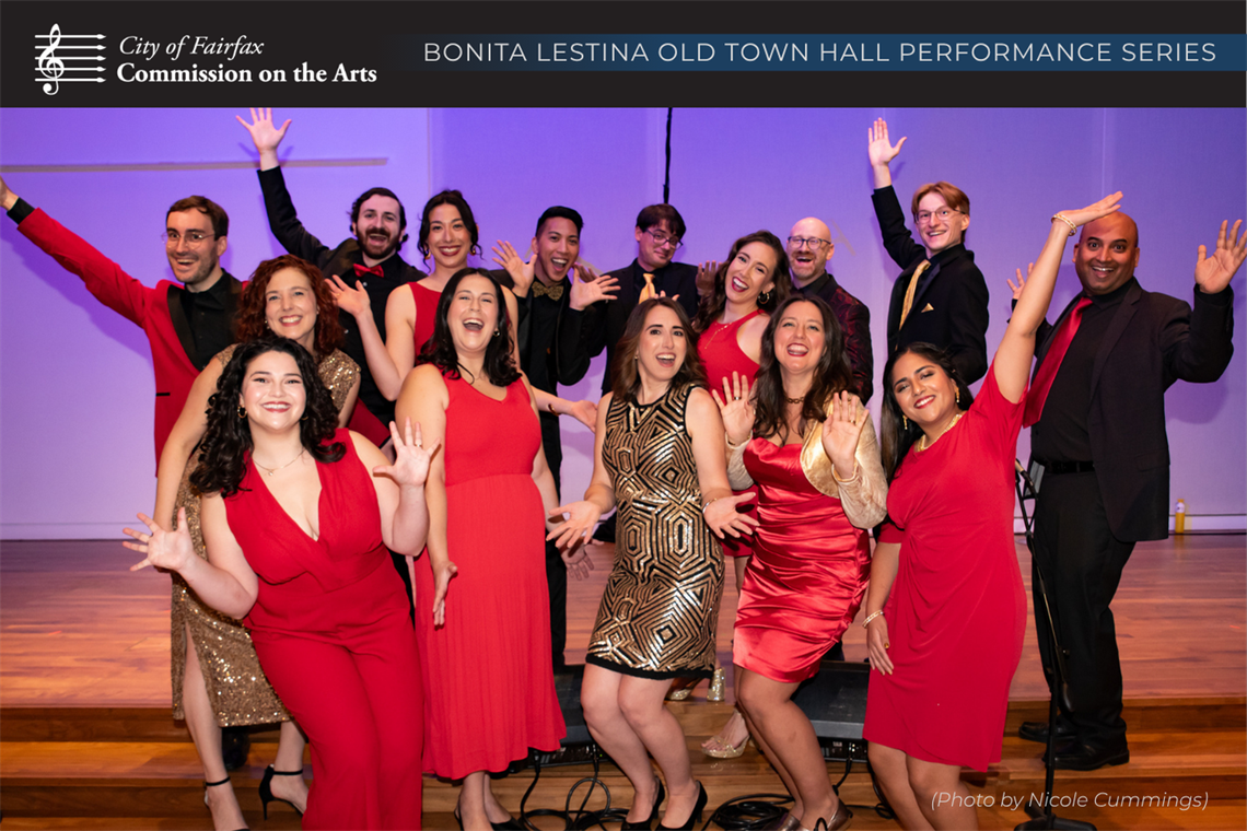 The Capital Hearings posing on a stage with the Bonita Lestina series header above them