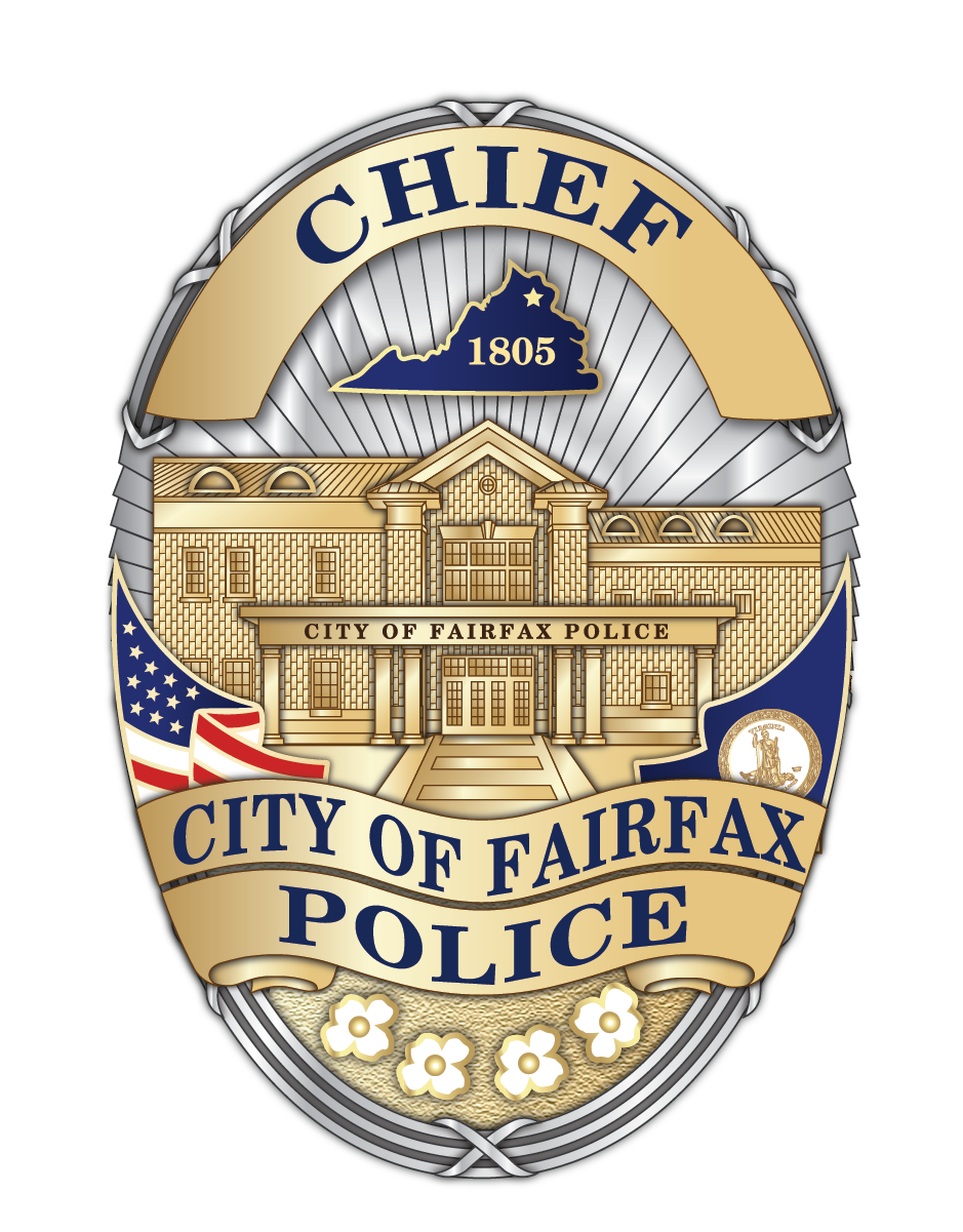 City of Fairfax Virginia police chief badge. 