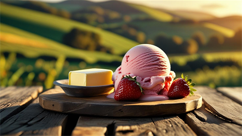 Ice cream icon against a blue background